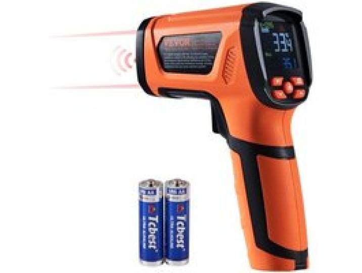 VEVOR Infrarot Thermometer IR 50:1 Pyrometer -40°C bis 1500°C Laser Temperaturmesser 180x120x60mm Temperaturmessgerät Nicht Menschliches Körperthermometer für Kochen/Barbecue/Gefrierschrank/Industrie