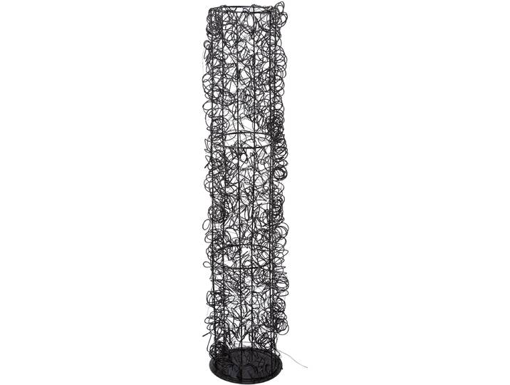 Dekoobjekt CREATIV LIGHT Metalldraht-Tower , schwarz, H:120cm, Dekofiguren, Dekoobjekt, Zylinder aus Draht, mit Timerfunktion, USB Kabel