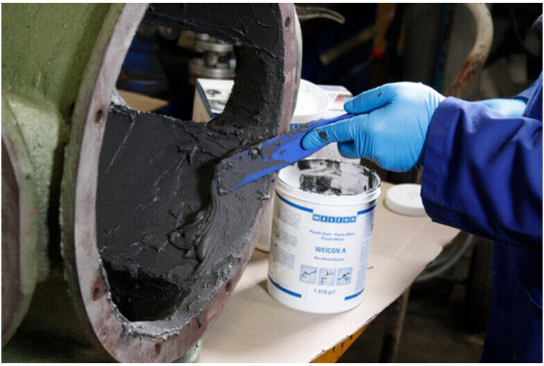WEICON A, stahlgefülltes Epoxidharz-System für Reparatur und Spaltausgleich DNV-zertifiziert, 2 kg, dunkelgrau (10000006)