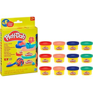 Play-Doh Knete G05195L4 Partydosen, ab 2 Jahren, farbig sortiert, 12 Dosen je 28g