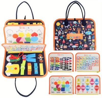 GlowBake Montessori Busy Board For Toddlers, Sensory Educational Toys For Kids, Preschool Fine Motor Skills Gifts colorful
