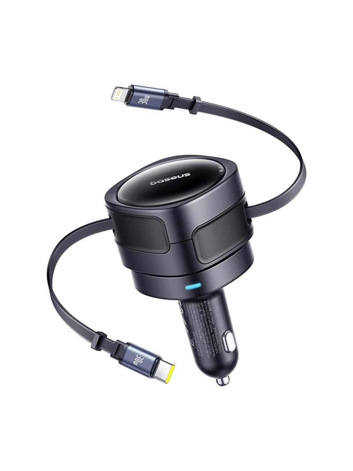 Baseus Enjoyment Max Car Charger with USB-C & Lightning 60W - Black