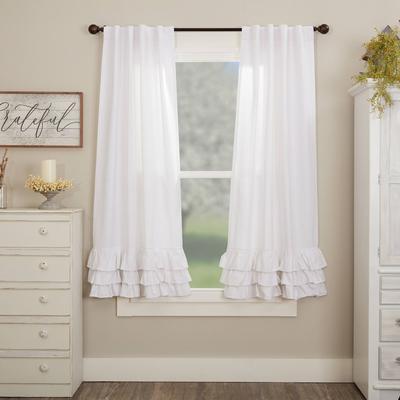 VHC Brands Serenity Ruffled Short Panel Set of 2