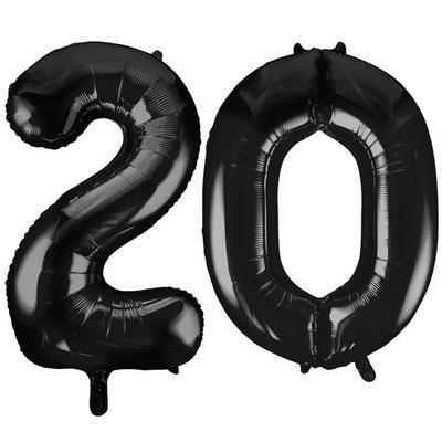 XL Folienballon schwarz Zahl 20