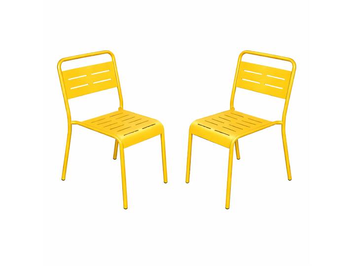 Lot De 2 Chaises De Jardin Empilables Jaunes Bergame