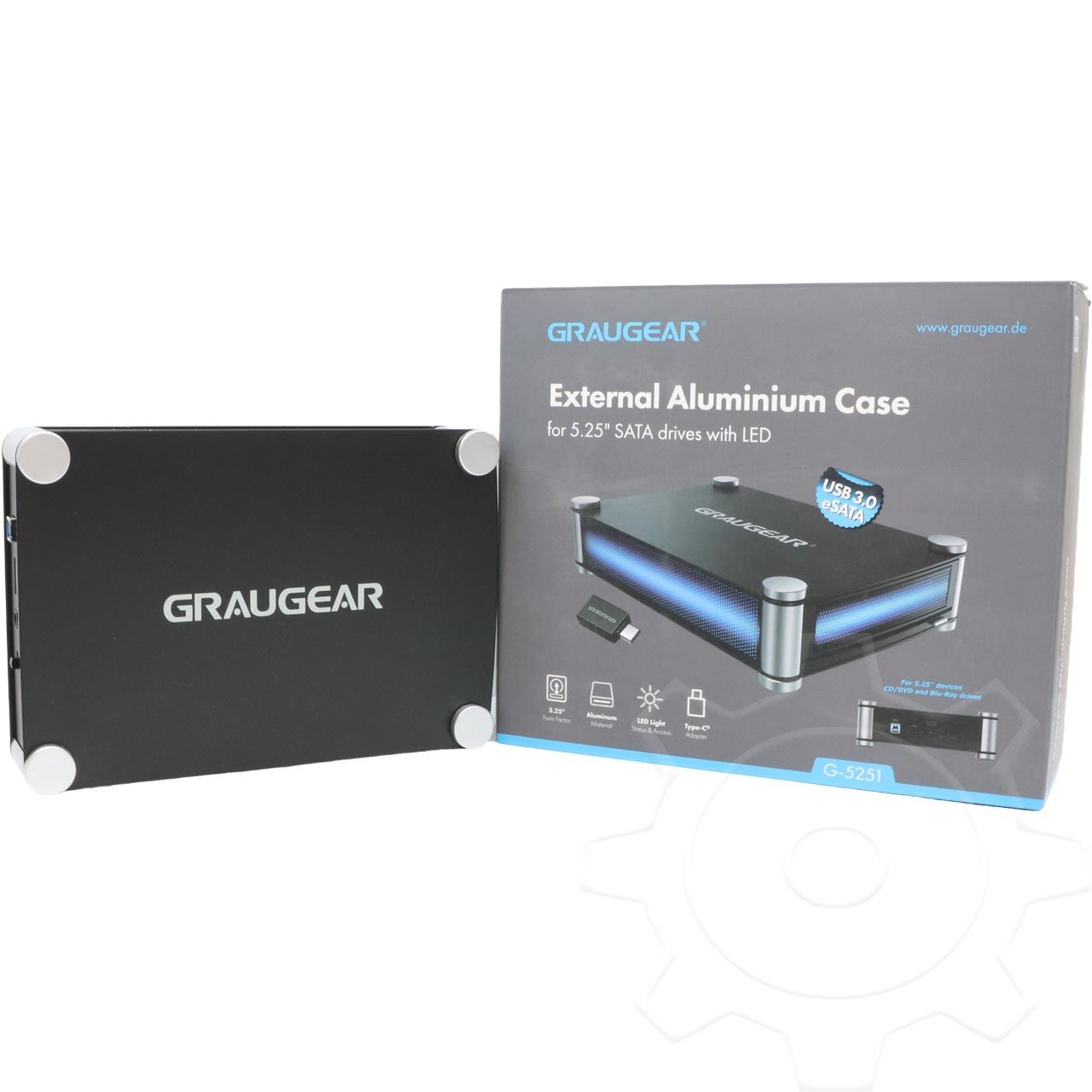 Graugear externes Laufwerk Gehäuse 5,25"SATA Blu-Ray/DVD/CD