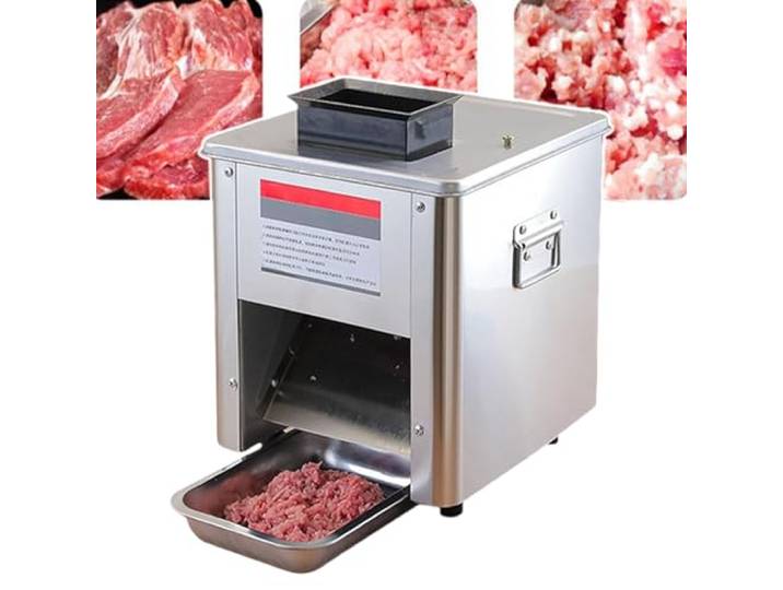 850 W Elektrische Fleischschneidemaschine, 2,5 Mm - 20 Mm Kommerzielle Elektrische Fleischschneidemaschine (Schneidemaschine/Zerkleinerer/Würfelschneider), Für Huhn/Schwein/Rind,2.5mm