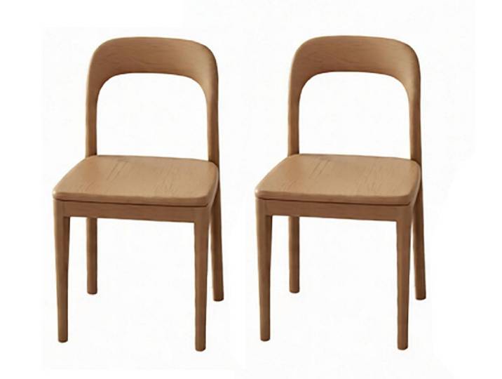 Xlmoebel Sitzgruppe Stilvolles Esszimmer Set mit 2 modernen Holzstühlen in Braun, Made in Europa