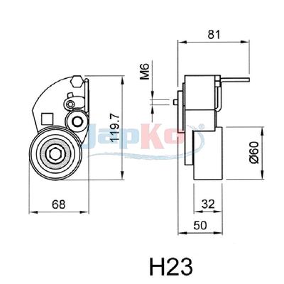 JAPKO Riemenspanner, Zahnriemen 45h23 für KIA