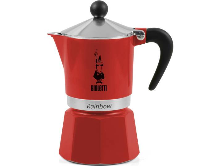 Espressokocher BIALETTI Rainbow , rot (aluminiumfarben, rot), 0,27 l, 6, Kaffeemaschinen, Espressokocher, Aluminium