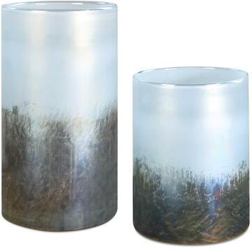 Uttermost Midnight Mist Cylindrical Vases (Set of 2)
