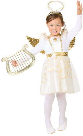 Kinder-Kleid "Engelchen", weiß / gold
