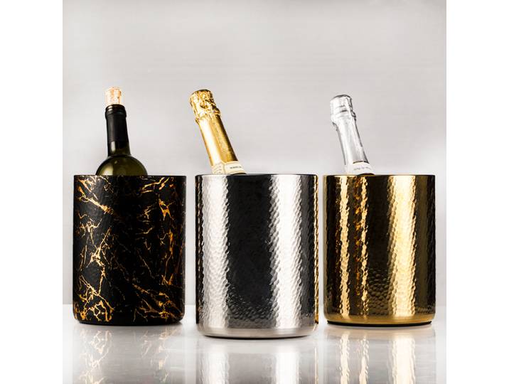 Seau à glace en acier inoxydable, échelle de marteau créative pour la maison, seau à Champagne, verre à vin, ustensiles de Bar, récipient isotherme de luxe en métal