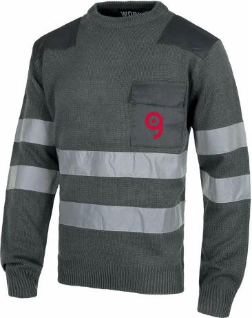 Maglione acrilico riflettente con girocollo rinforzato Personalizzate o neutre Workteam