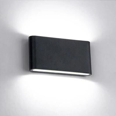 Inspired Living Nordic IP65 Waterproof LED Wall Light Modern Up Down Outdoor Indoor Sconce black warm White (2700 3500k) 115x90x28mm 6w