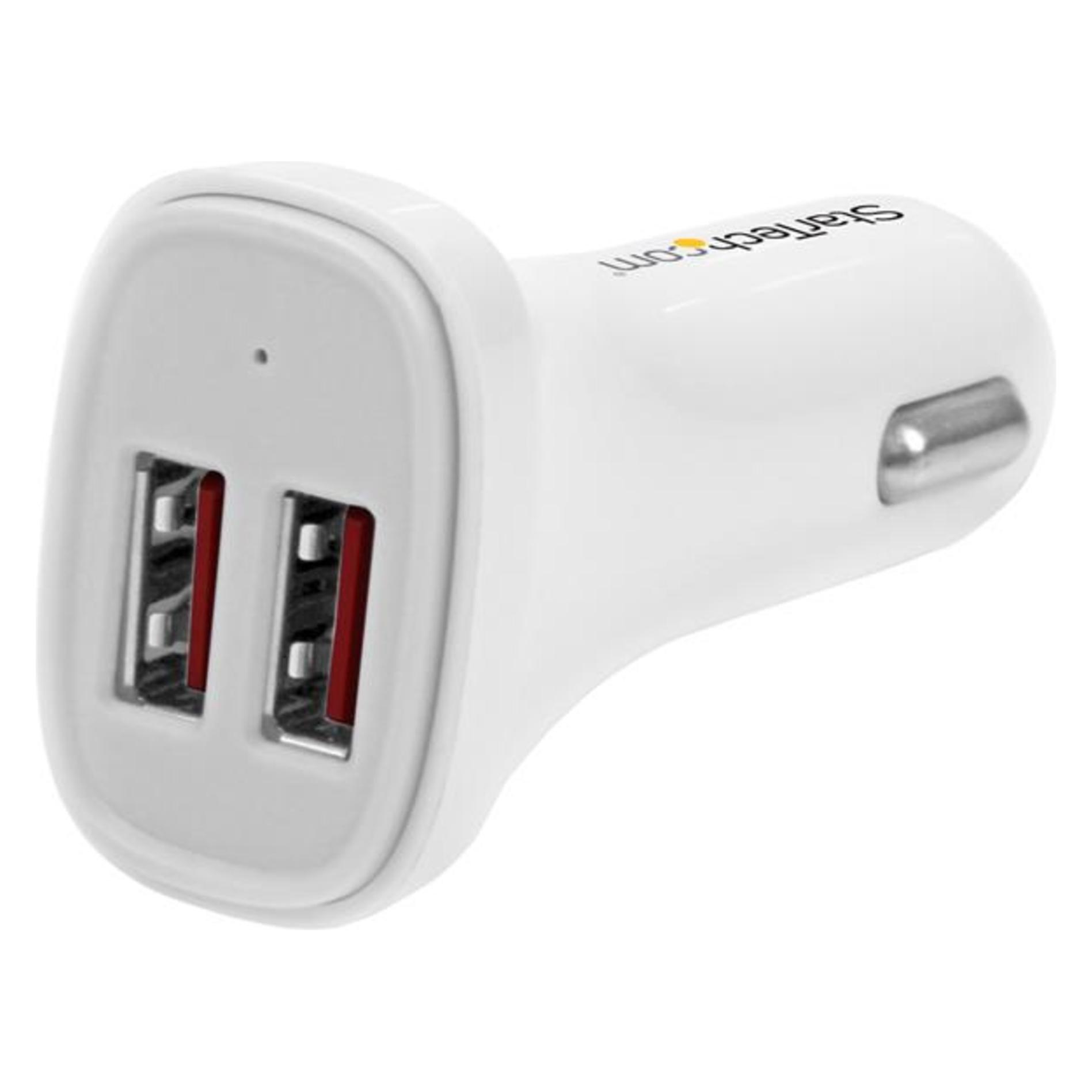 StarTech 2X USB CAR CHARGER 24W / 4.8A (USB2PCARWHS)