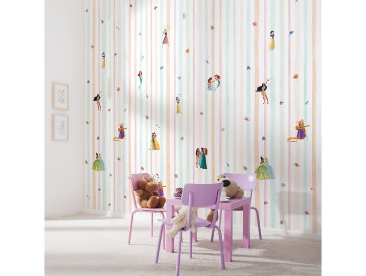 Vliestapete KOMAR Disney Princesses Charmix , bunt (weiß), B:212m H:250m, Vlies, Tapeten, Vliestapete, Rolle mit 212 x 250 cm