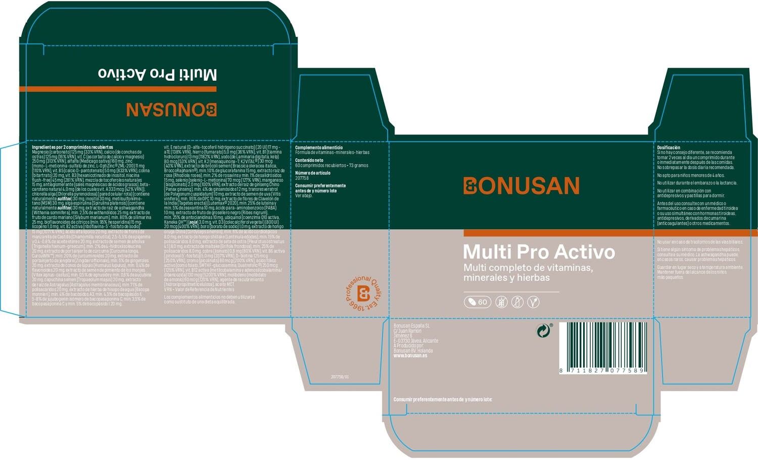 Bonusan Multi Pro Activo 60 caps