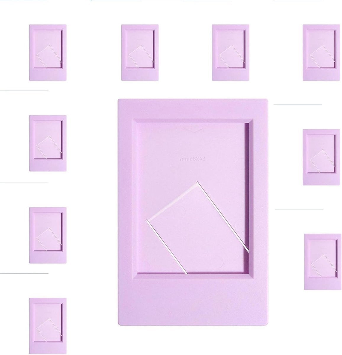 Set van 10 mini fotolijstjes voor verticale weergave - Paars