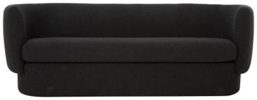 NADAAL STUDIOS Kellan Sofa, Polyester Blend Upholstery, FSC-Certified Pine Frame, High-Comfort Foam, 3 Seater, Black