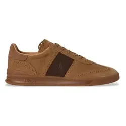 Polo Ralph Lauren für Herren. 809P15728001 Heritage Aera Sneaker aus braunem Wildleder (41), Wohnung, Schnürsenkel, Lässig
