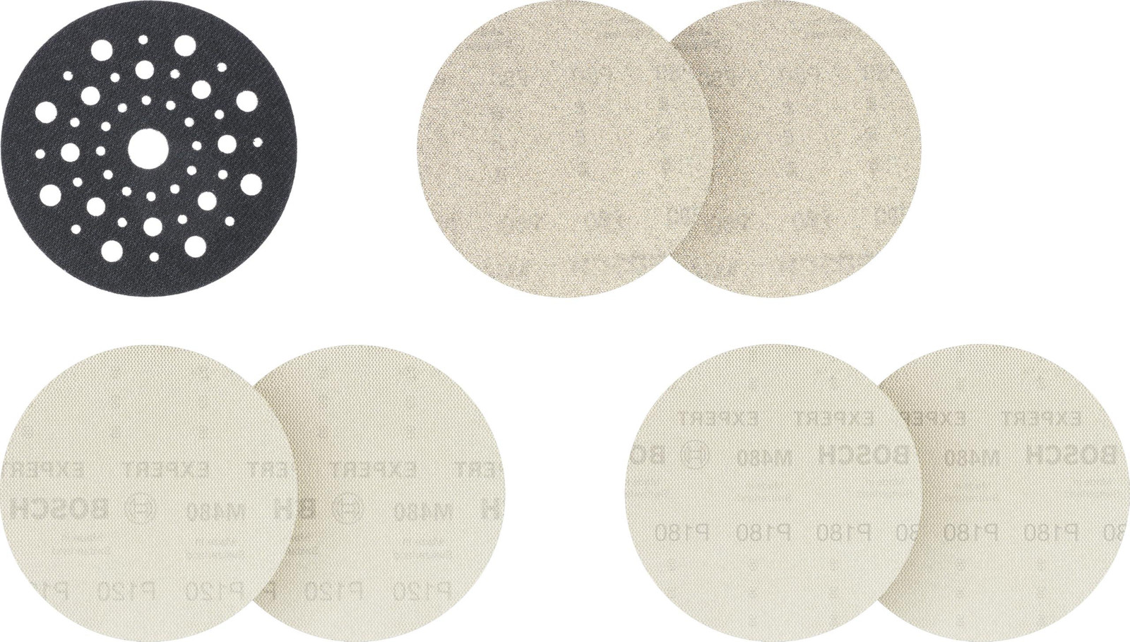Bosch Zubehör EXPERT M480 Schuurvelset 125mm K80/120/180 6+1 set startpakket