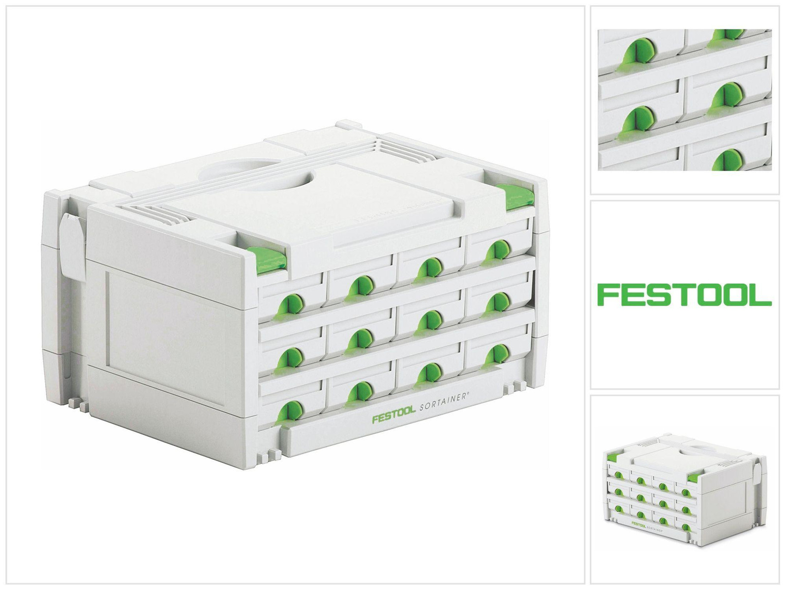 Festool Sortainer SYS 3-SORT/12 assortimentskoffer met 12 vakken voor schroeven, deuvels en spijkers
