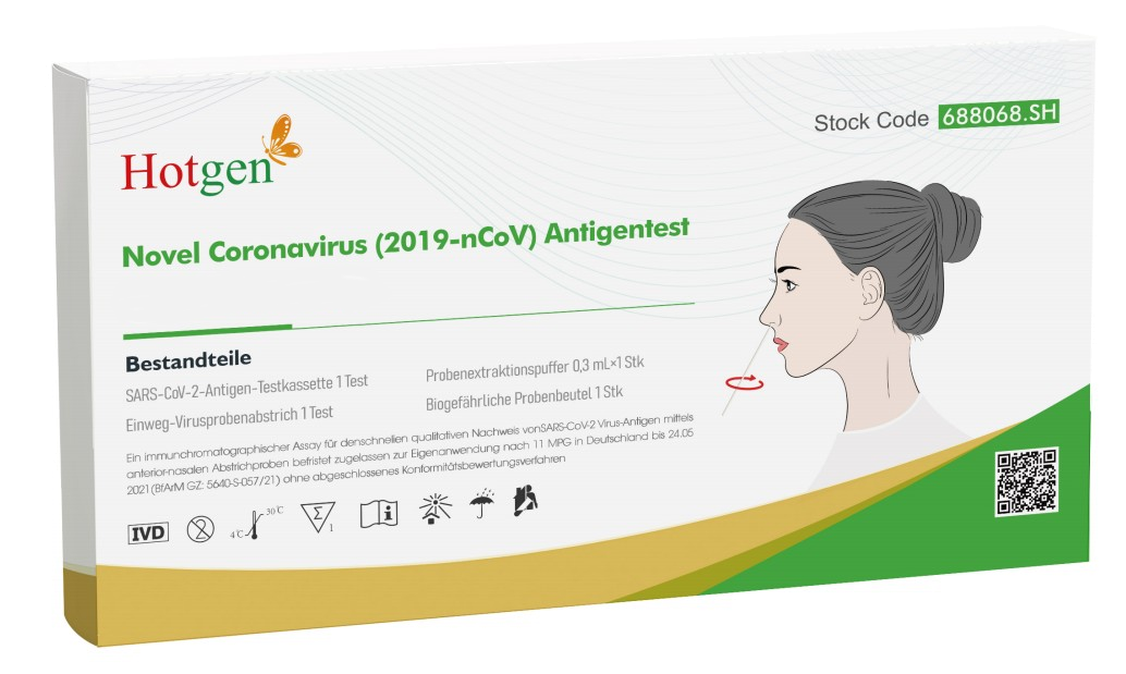 Antigen-Schnelltest Hotgen SARS-CoV-2 Antigen Test Card mit Laienzulassung 20 Stück