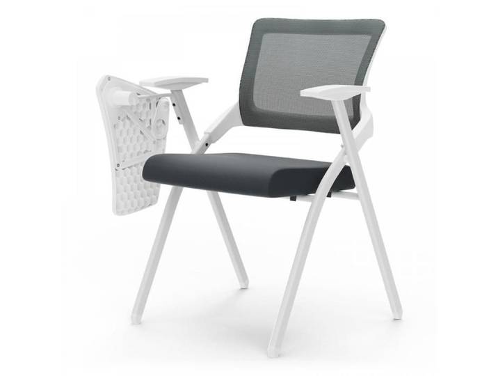 Chleby Fauteuil à tablette avec bureau attaché Gris Chaise de salle de conférence empilables en maille Réception des invités