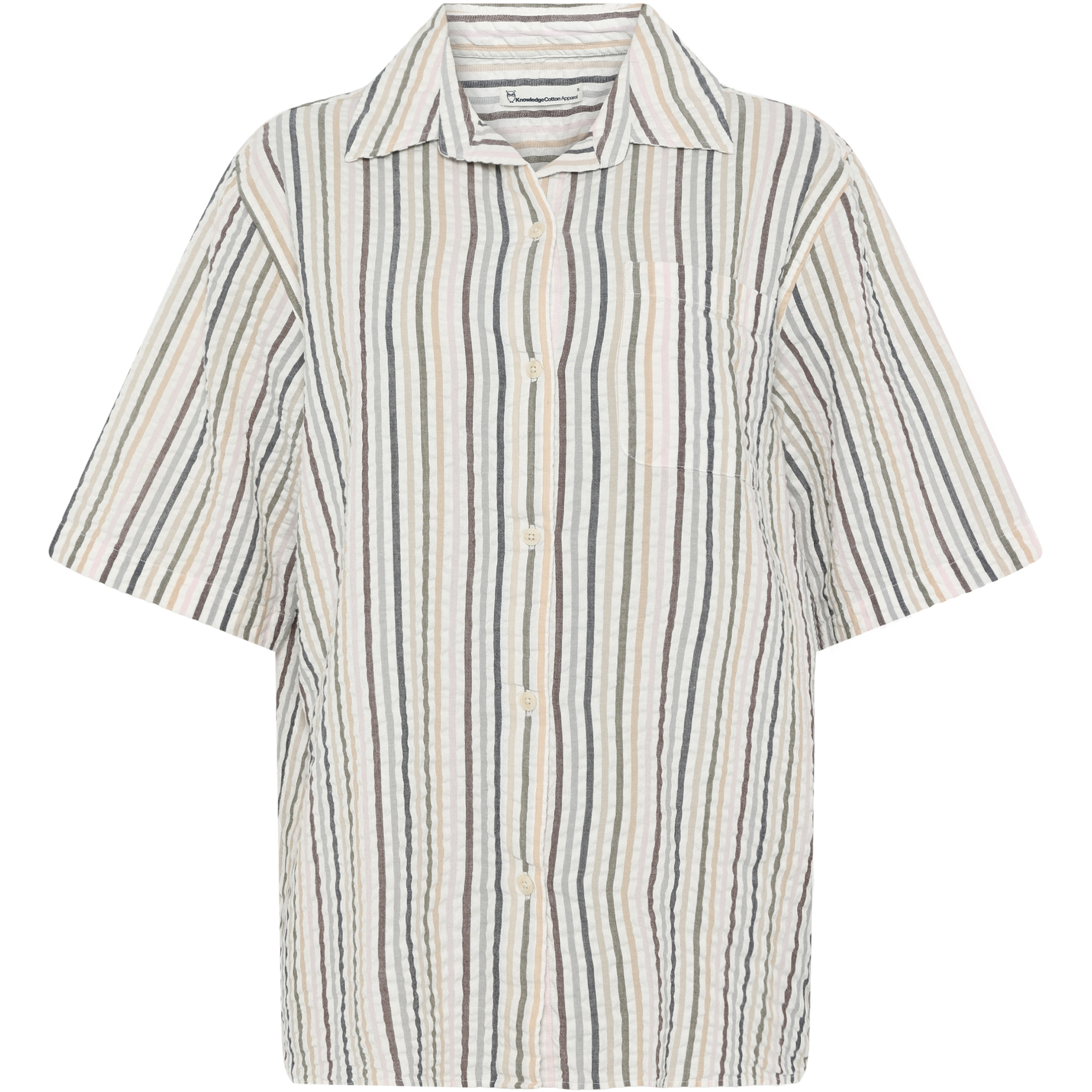 KnowledgeCotton Apparel Seersucker Stripe Damen Blusen mehrfarbig Größe M Lifestyle Hautfreundlich