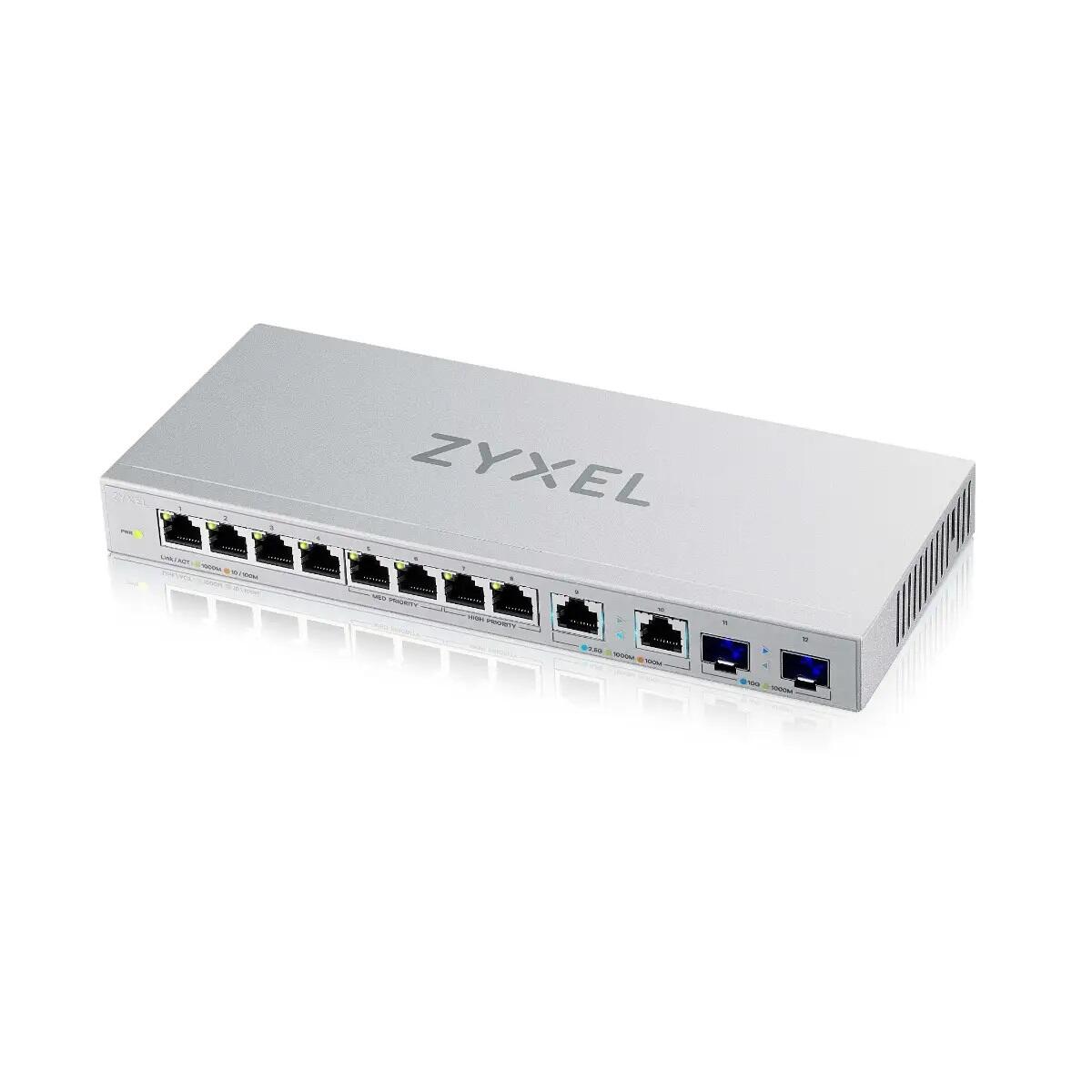Zyxel Switch 12-Port Giga-/MultiGig 8x 1G + 2x 2.5G + 2x 10G SFP+ XGS1010-12-ZZ0102F