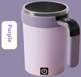 Inspired Living SmartTemp Self Stirring Coffee Mug With Digital Display 301400ml Temperature Control Mug For Travel & Fitness purple