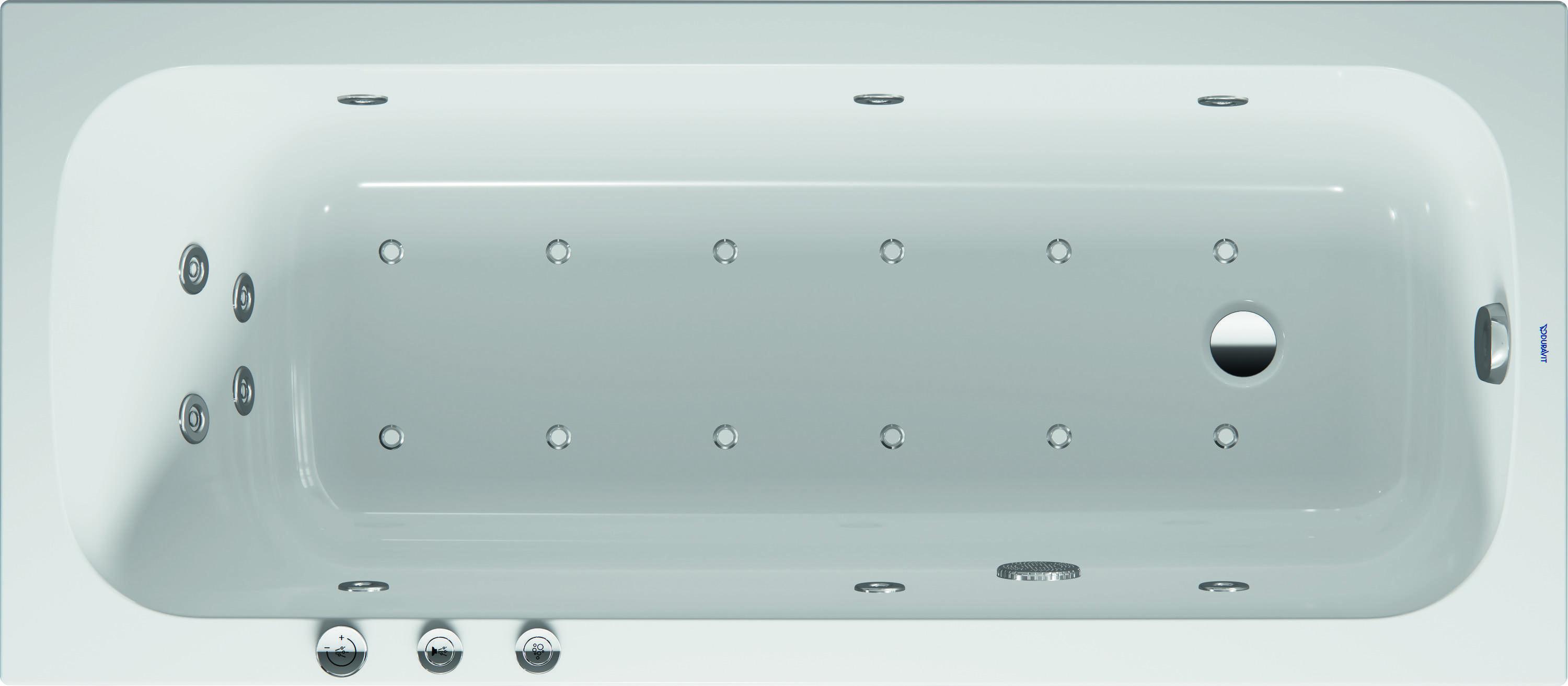Duravit Whirlwanne Qatego 160x70cm, Combi P, EB-Version, 1 RS, we.