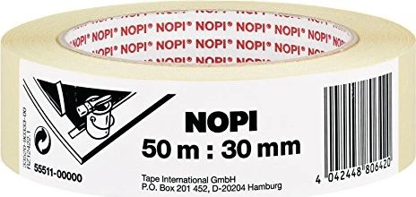 NOPI Maler Krepp Papierabdeckband, 30 mm x 50 m, beige
