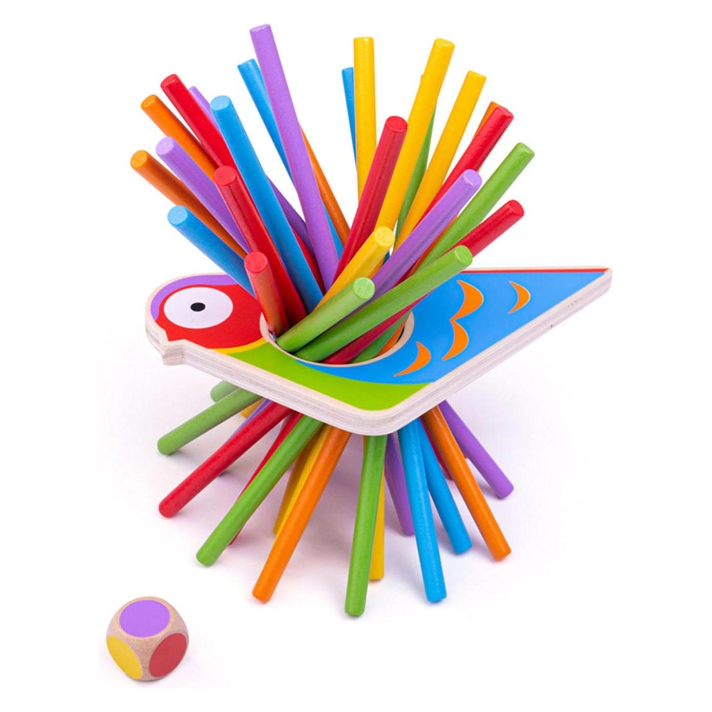 Bigjigs Pick Up Sticks Vogel Holzspiel für Kinder (BJ34024-1)