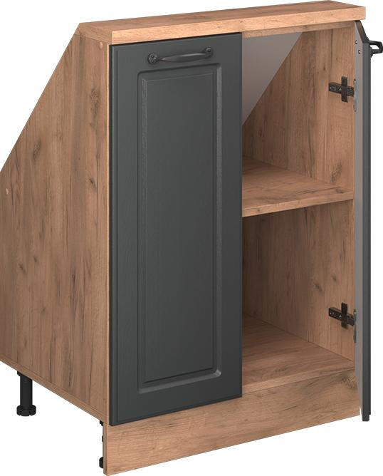 Vicco R-Line Keukenkast voor schuine wand Antraciet landhuis, 60 cm, 2 deuren