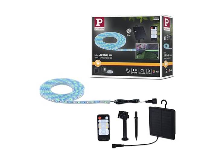 Paulmann Solar Strip LED 5m RGB Télécomm. 1xbatterie 18650 1500mAh noir 71194