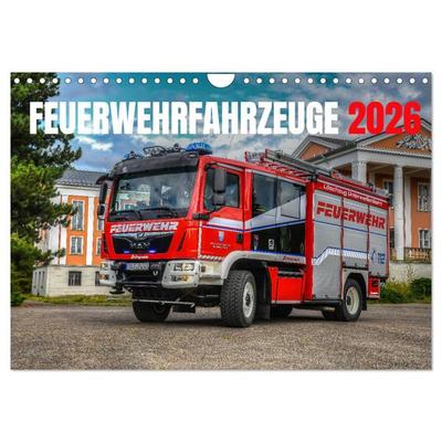 Feuerwehrfahrzeuge (Wandkalender 2026 DIN A4 quer), CALVENDO Monatskalender