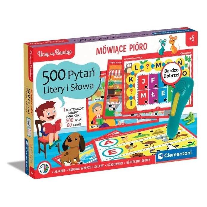 Clementoni Gra mówiące pióro 500 pytań litery i słowa (Polnisch) (50780)