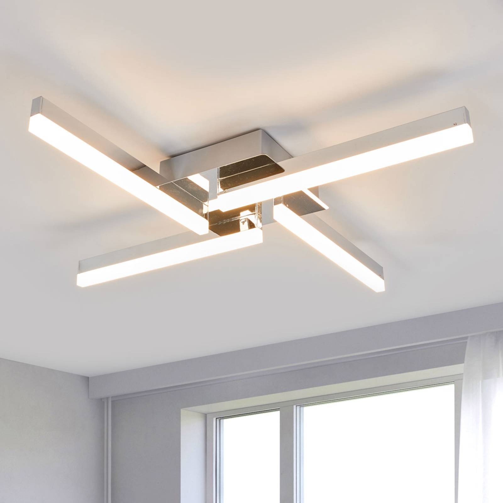 Ceiling Light Patrik Lindby, Chrome / silver, Bathroom, metal, Modern, Ceiling Light