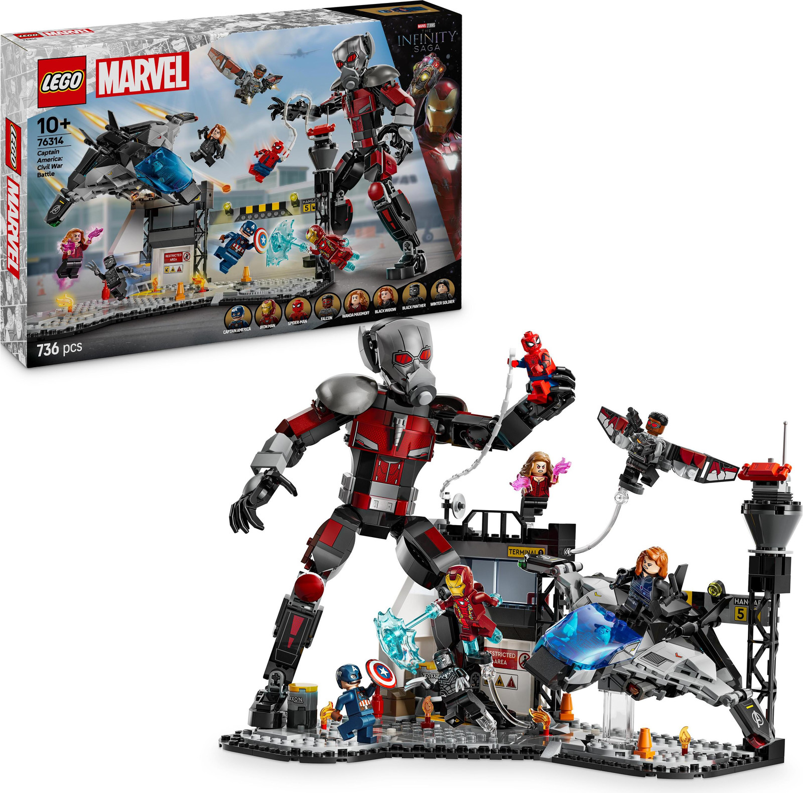 LEGO Marvel De Slag van Captain America Civil War 76314