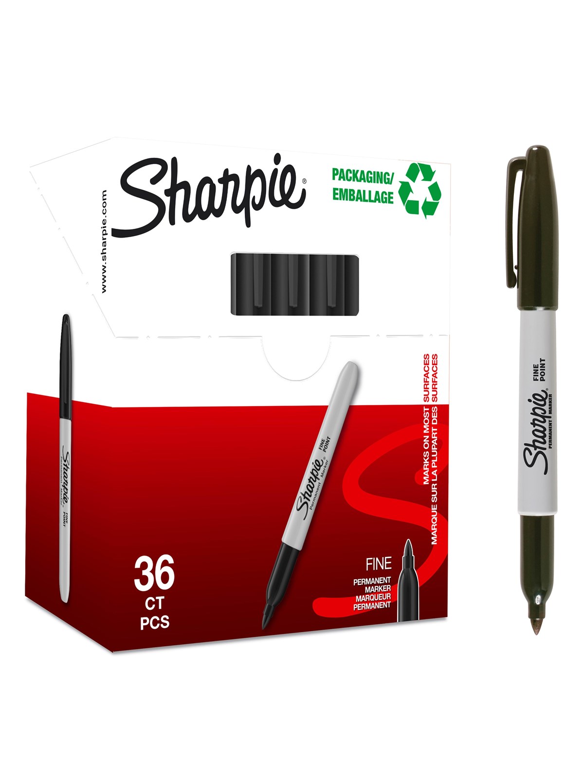 Sharpie Permanent Marker | Marker Stifte mit feiner Spitze | schwarz | 36 Stück Market Set