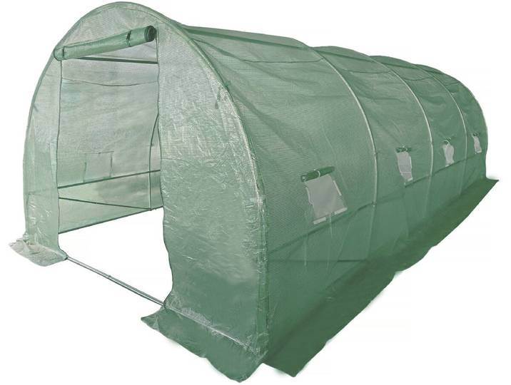 Serre tunelle de jardin 6 x 3 m Lys - 18 m² - 140g - Vert