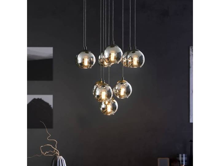 EGLO Glas Hängeleuchte Ariscani, dimmbar, schwarz, für Wohn- / Esszimmer, Glas
