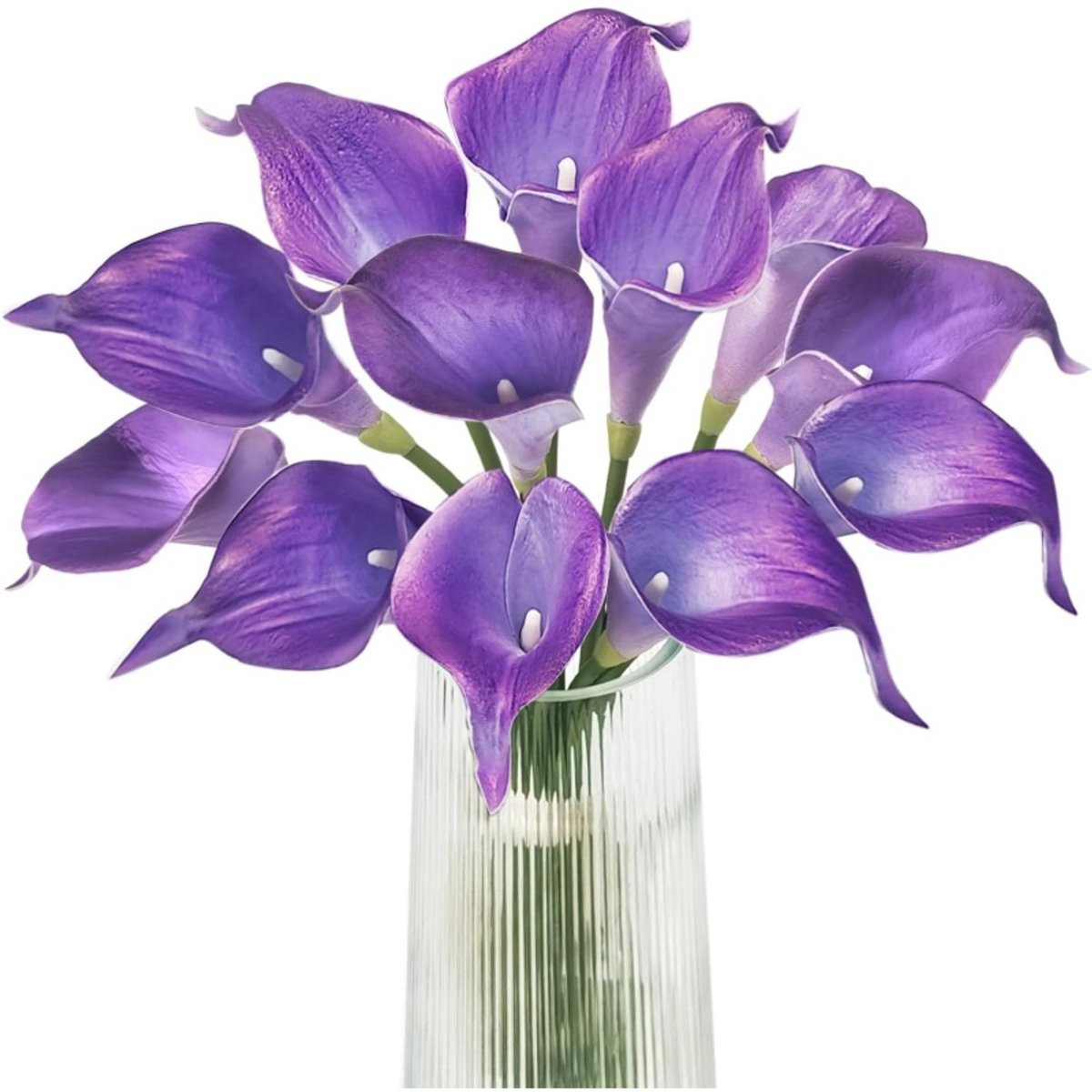 12 stuks Kunstmatige Calla Lelie boeket - Paars