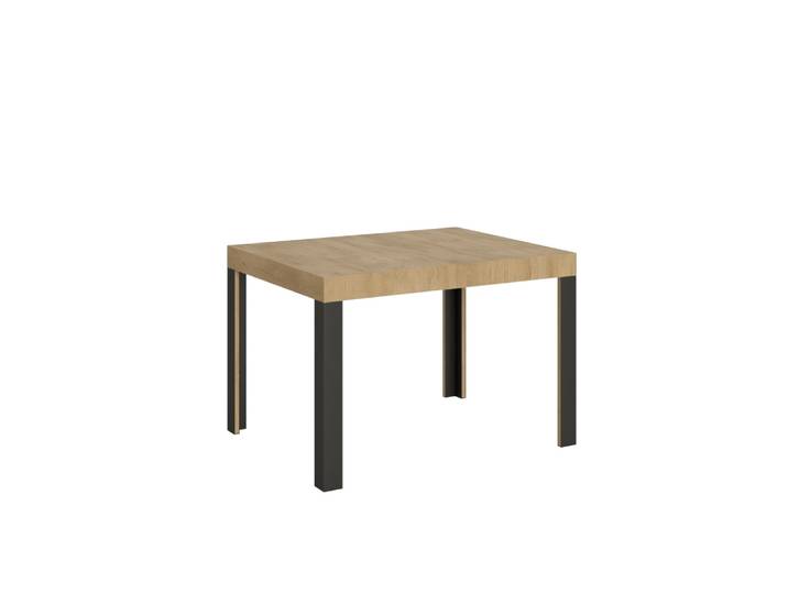 Table extensible effet bois chêne nature 80x120/204 cm