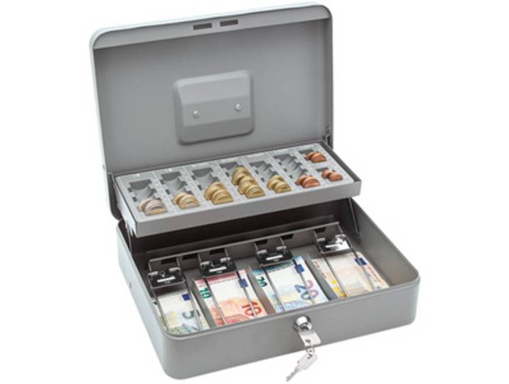 Caisse à monnaie standard PLUS, gris