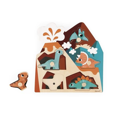 Janod Dino klankpuzzel van hout met geluid voor peuters