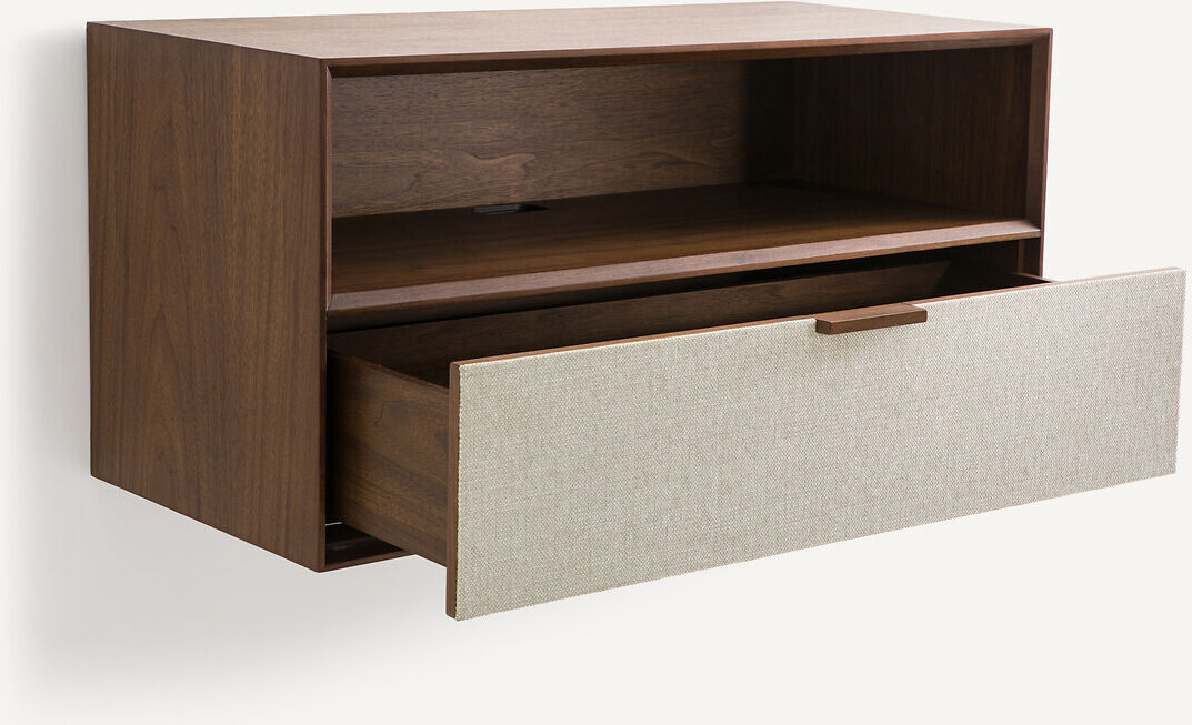 AM.PM Caisson 1 niche 1 tiroir plaqué noyer tissu Aldon