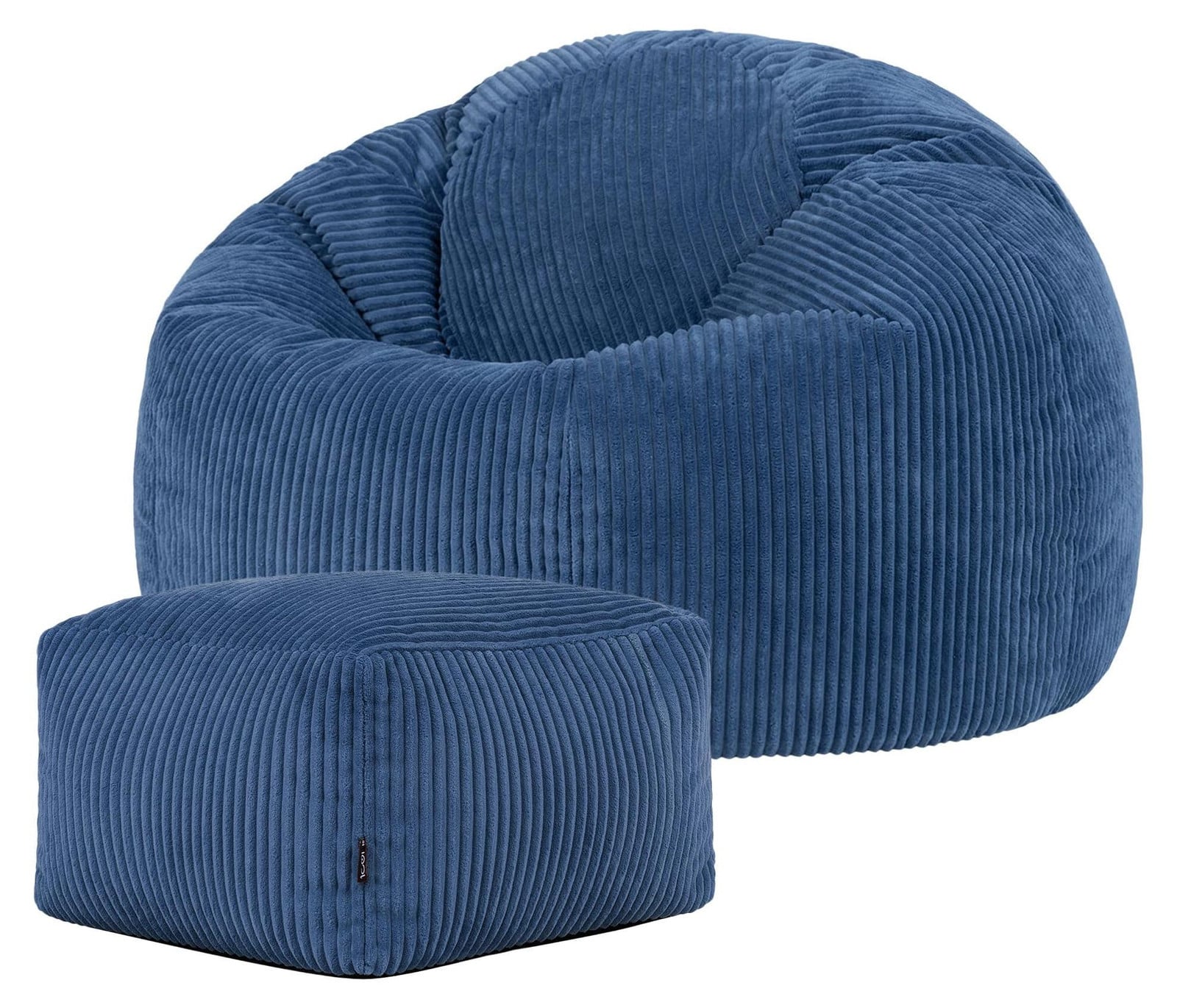 Icon Kingston Zitzak en hocker met vulling blauw